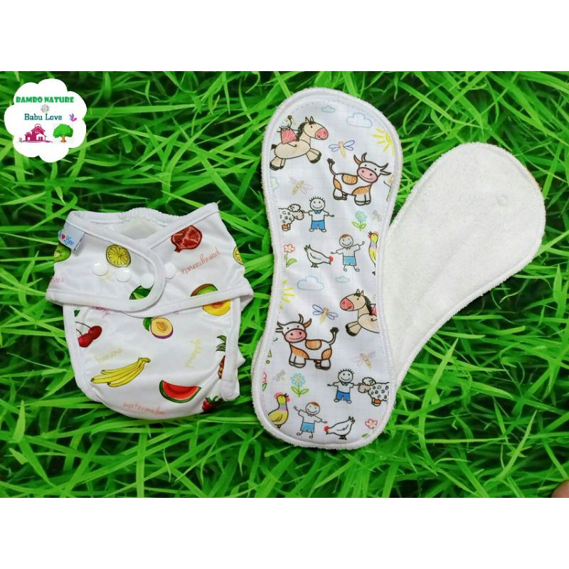 COMBO 3 BỘ BỈM VẢI BAMBO NATURE BABU LOVE HIỆN ĐẠI SIZE M, L