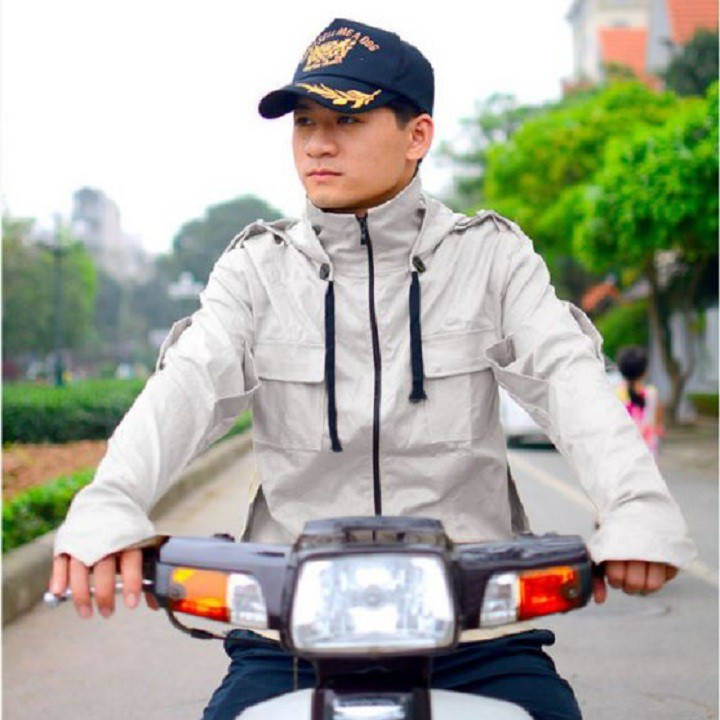 Áo chống nắng chất liệu Kaki cho nam màu trắng sữa cực mát (Đầy đủ size L, XL, XXL)