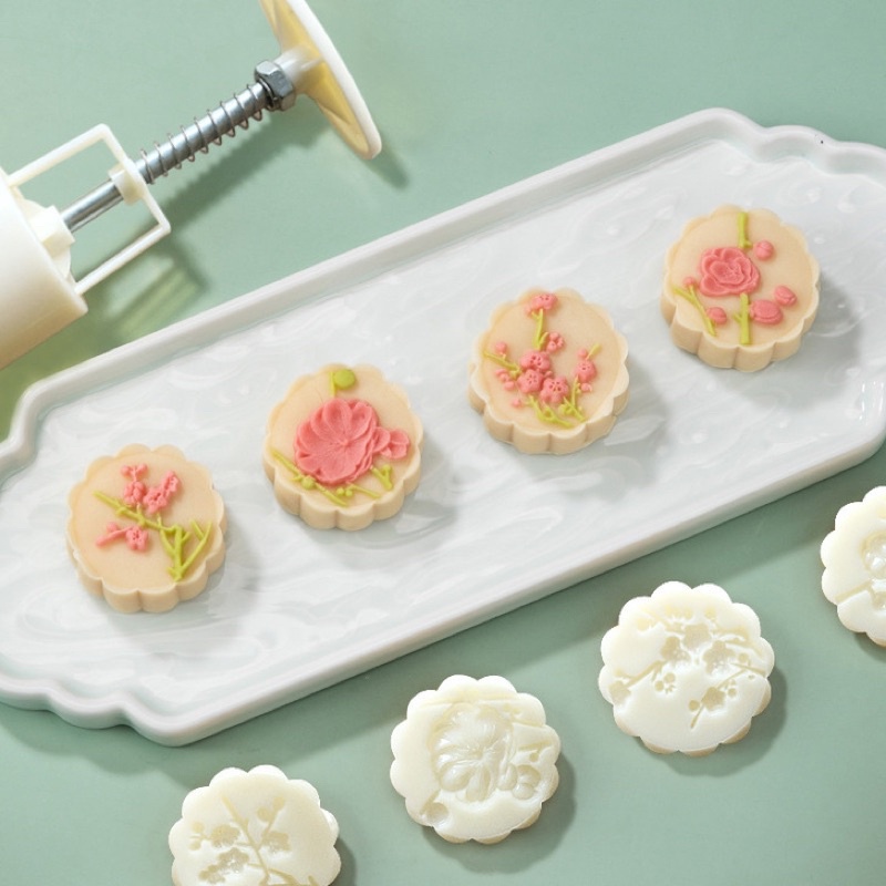 Khuôn trung thu lò xo 4 mặt 50g [Hàng mới về]