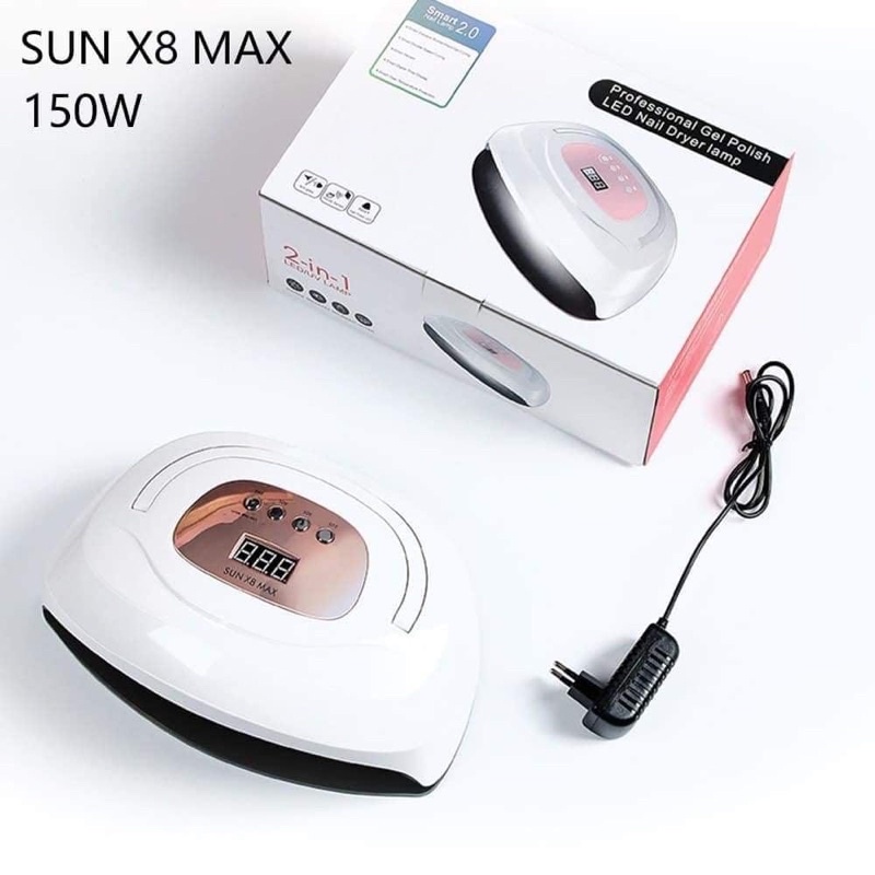 Máy hơ gel chuyên dụng Sun X8 Max 150w, hơ móng tay hơ móng chân tiện dụng
