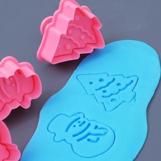 4pcs Cookie Biscuit Mold 3D Cookie Plunger Cutter DIY Baking Mould
