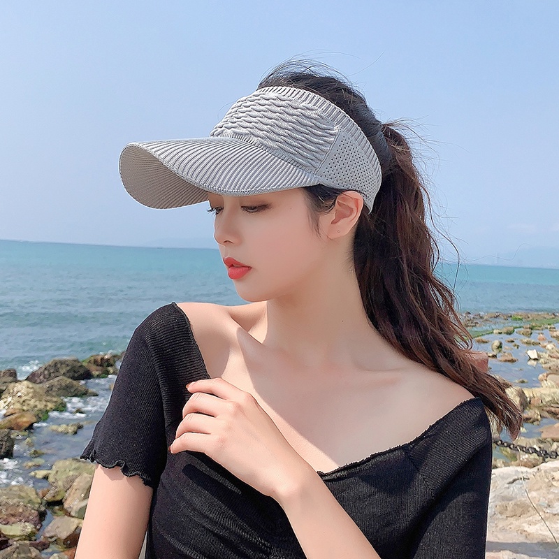 Nón Lưỡi Trai Hở Chóp Bằng Polyester Chống Tia Cực Tím/Nắng Màu Trơn Thời Trang Mùa Hè Thoáng Khí