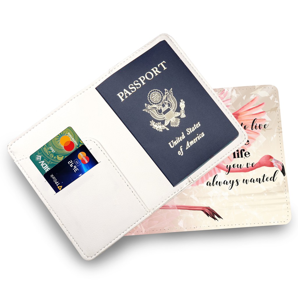 Ví đựng Hộ Chiếu/Passport Du Lịch Nam - Nữ ( in tên cá nhân ) Flamingo Pink - PPT129 STORMBREAKER