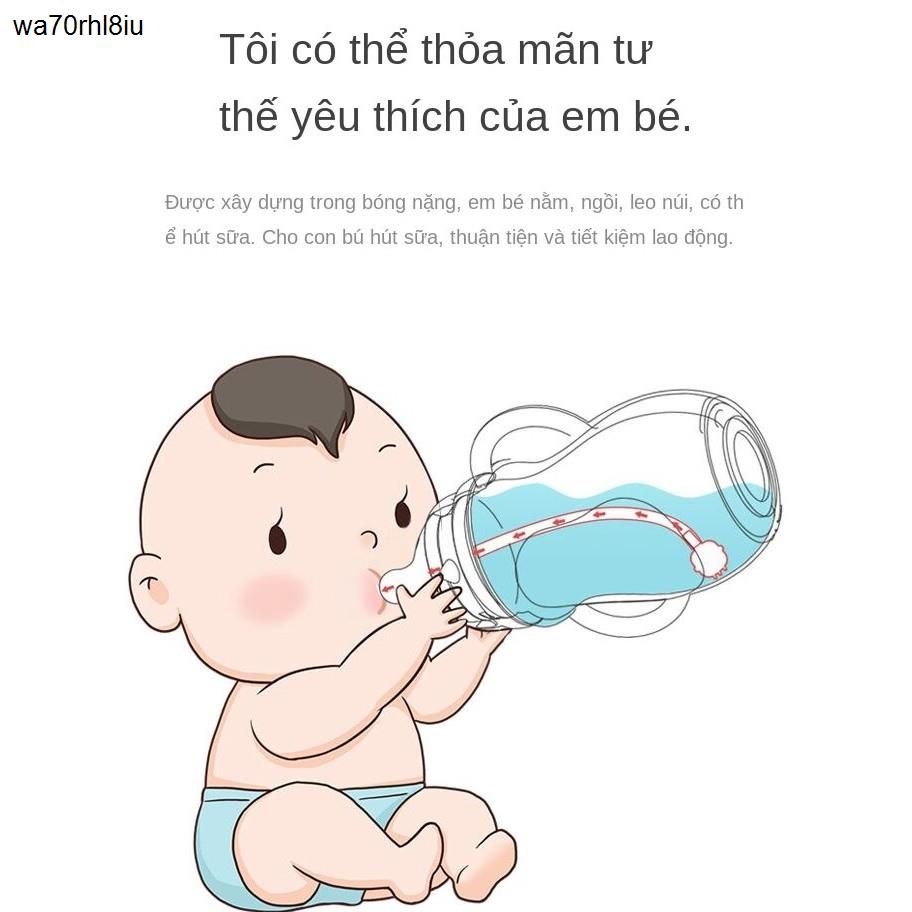 bình sữa cho béBình sữa thủy tinh miệng rộng có núm silicone cho trẻ em 0-6 tháng