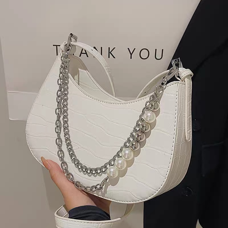 Faya - Túi xách kẹp nách dáng bầu dây ngọc sang trọng T1198