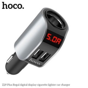 Tẩu sạc xe hơi 2 cổng Chính hãng Hoco- Có LED và sạc nhanh[Bảo hành 1 đổi 1]