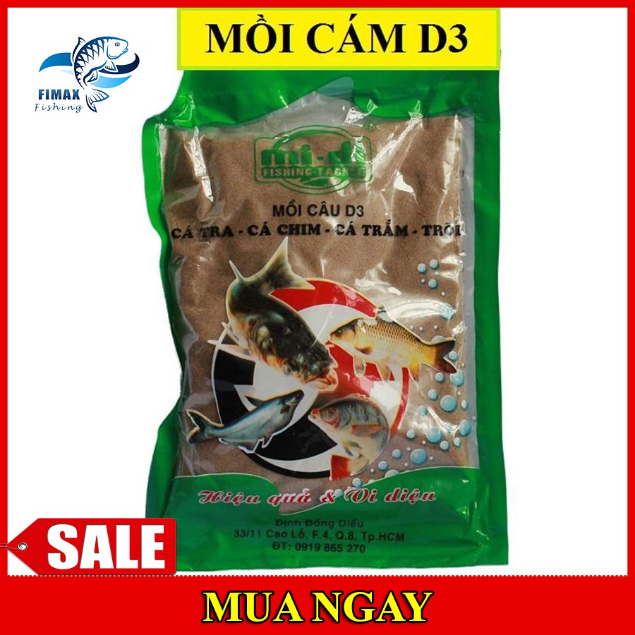 Mồi cám D3 câu cá chép, cá diêu hồng, cá trăm, cá rô phi - mồi câu cá