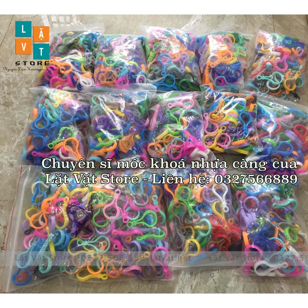 Móc khoá càng cua nhựa ABS dài 4,5 cm - 20 màu đơn sắc - làm đồ trang trí, treo quà tặng