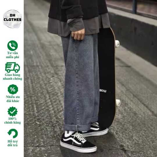 Quần jean baggy ống suông , rộng -phong cách đường phố - thời trang cho nam mang đậm phong cách hiphop -Q0