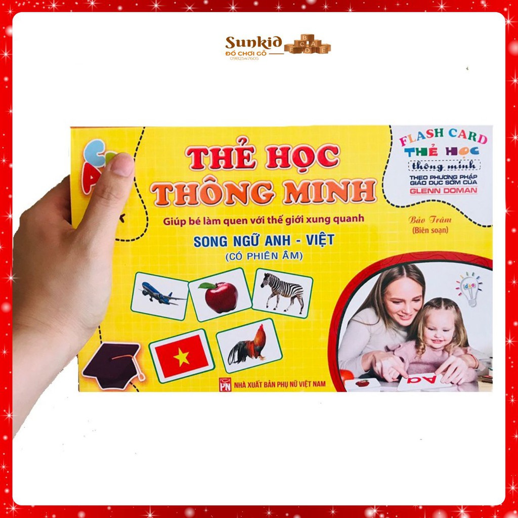 Thẻ học thông minh song ngữ cho bé phát triển trí tuệ 256 thẻ loại lớn
