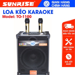 Loa karaoke blutooth oris to-1100 bass 2.5 tấc công suất lớn, loa kẹo kéo tặng kèm 02 mic sóng uhf hát rất nhẹ, hay