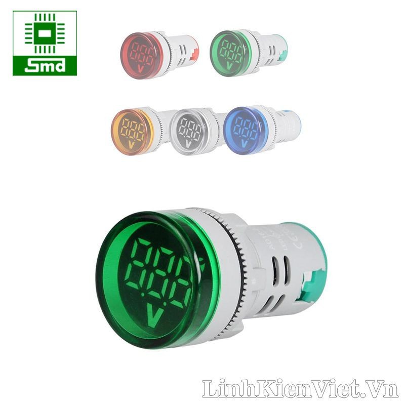 Đèn báo nguồn hiển thị điện áp AC 80-500V OX-AD16 22mm (xanh lá)