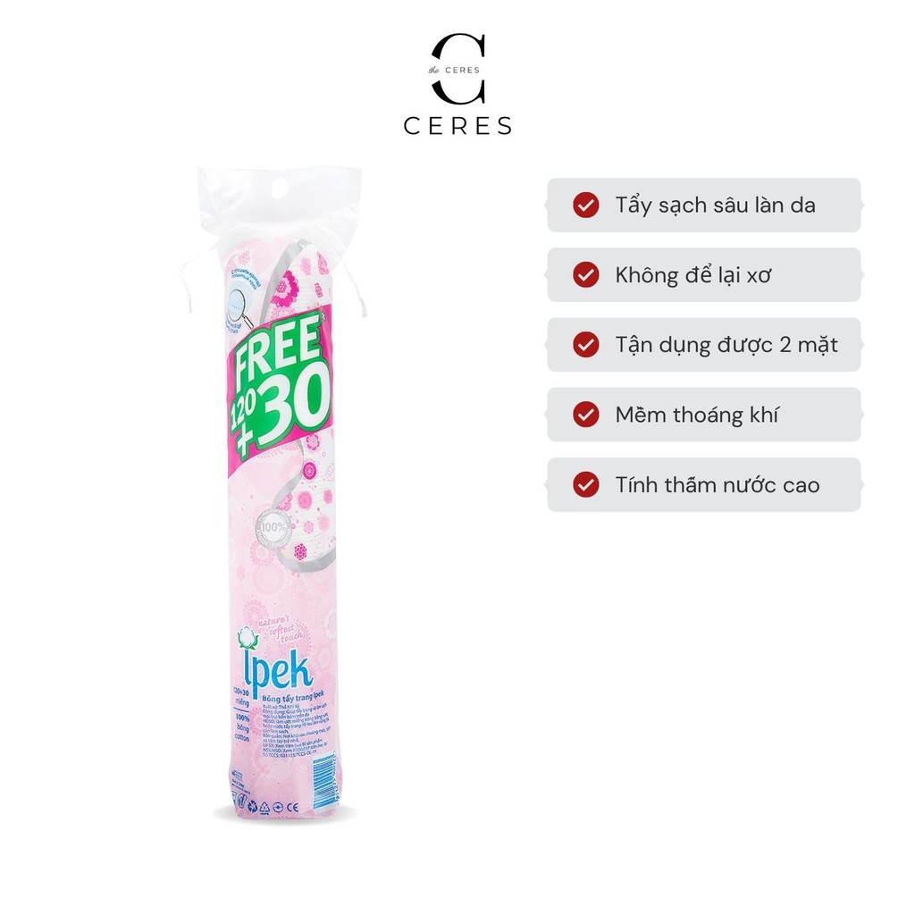 Bông Tẩy Trang Ipek Klasik Cotton Pads Thổ Nhĩ Kỳ Cao Cấp Mềm Mịn Siêu Tiết Kiệm (80/130/150 Miếng)