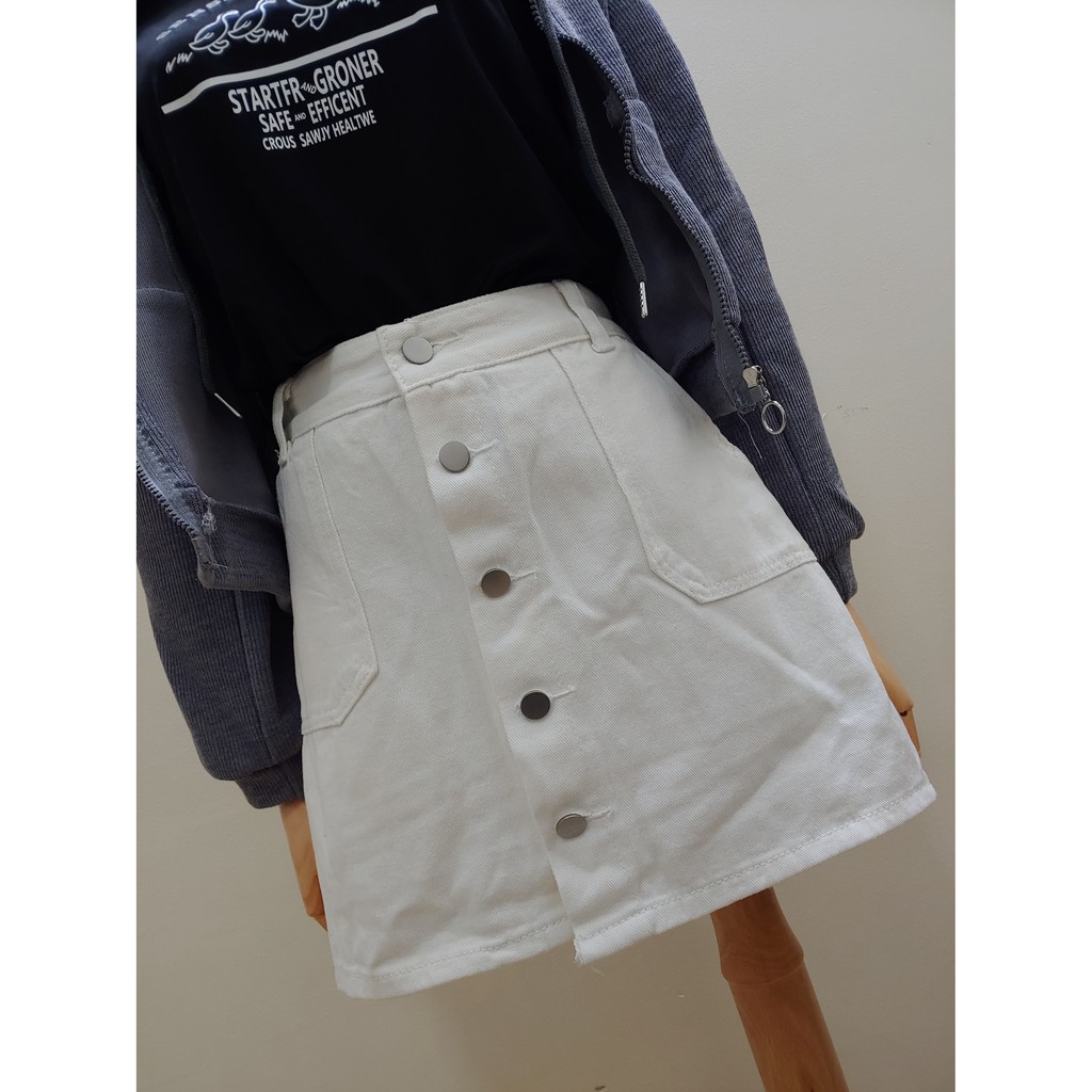 [Ảnh thật - SẴN] Chân Váy Đen Trắng Kaki Ngắn, Dáng Chữ A Cạp Cao, BigSize (Có Quần Trong) | BigBuy360 - bigbuy360.vn