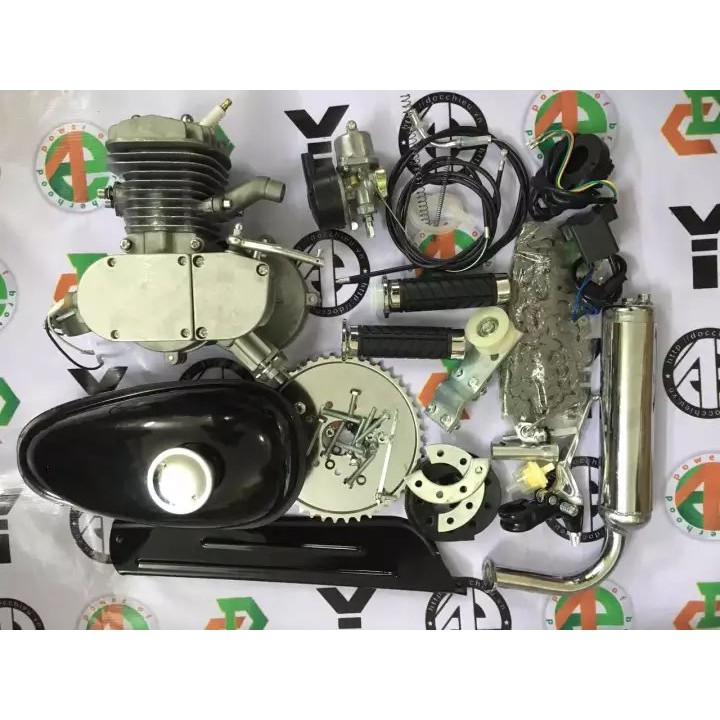 Động cơ gắn xe đạp chạy xăng, động cơ xăng 2 thì chế xe đạp 50cc