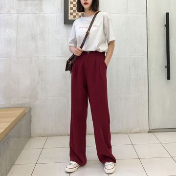 Quần Dài Nữ Lưng Cao Ống Rộng Thời Trang Xuân Hè