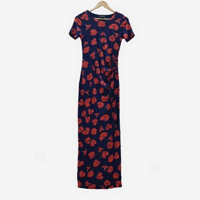 Đầm thun maxi hoa có nhấn eo ( bầu bí mặc ok luôn) | BigBuy360 - bigbuy360.vn