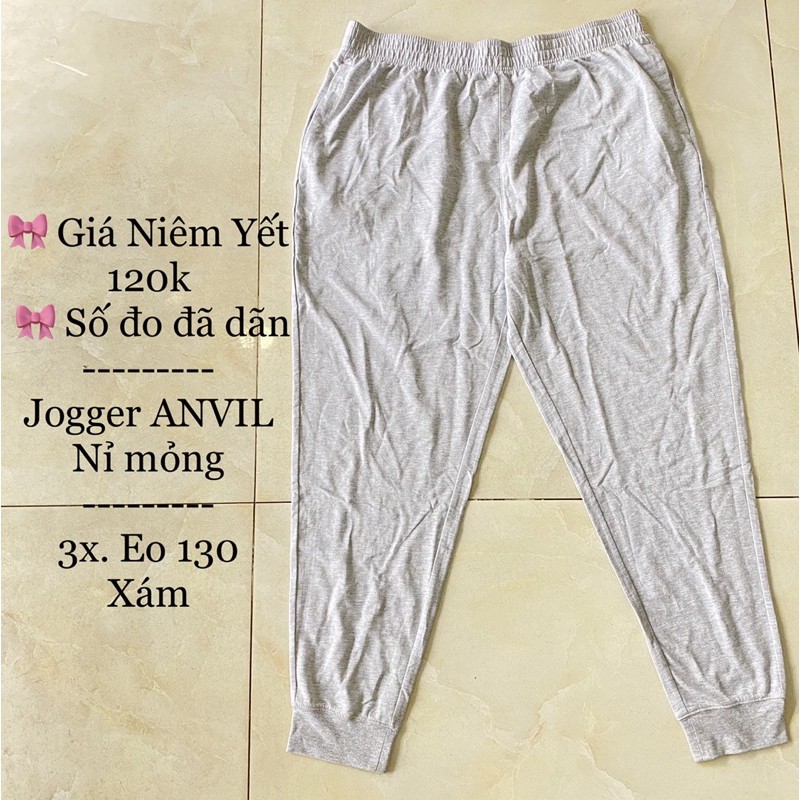 Quần jogger vnxk ANVIL dư xịn màu xám trơn bigsize