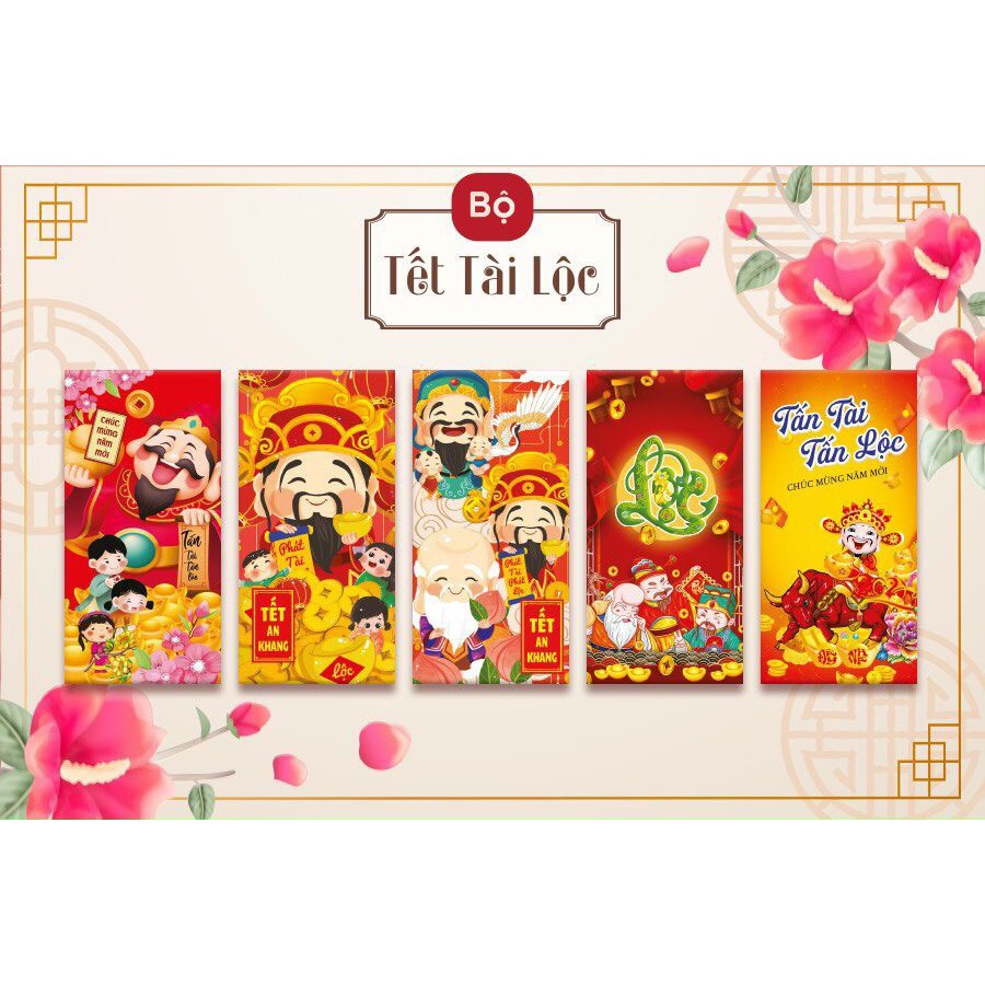 ( Deal 1k ) Bao lì xì tết Tân Sửu 2021 hỗ trợ túi nilon