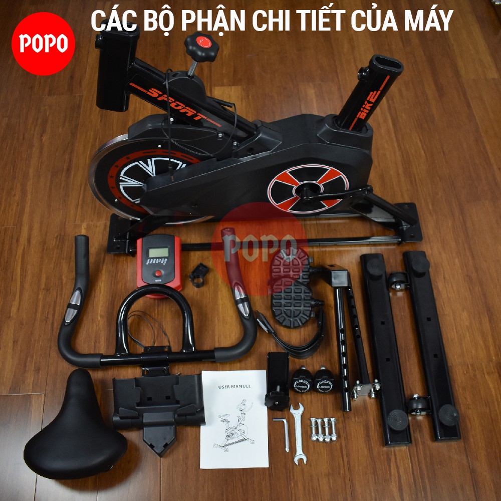 Xe đạp tập thể dục tại nhà Air Bike POPO máy đạp xe đạp tập gym nhiều tính năng