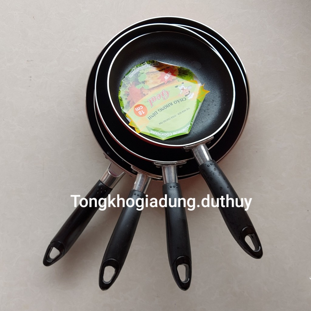 Chảo chống dính 16-30 cm Bảo Thành Phát cán cách nhiệt, quánh chống dính cao cấp chống xướt tốt của gia dụng Du Thủy