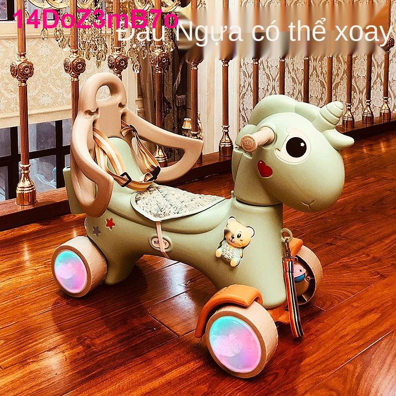 Rocking Horse Trojan Đồ chơi trẻ em có chức năng Bé trai và gái 0-1-3 tuổi Quà tặng sinh nhật cho