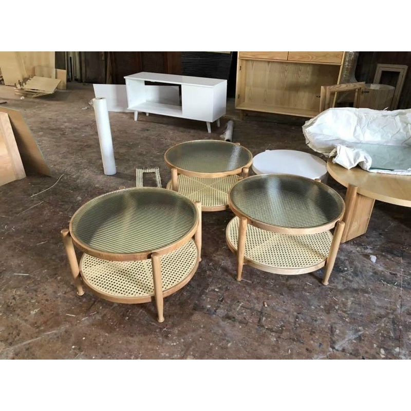 Bàn sofa decor cao cấp gỗ sồi