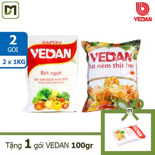 Freeship từ 99k - Combo 2 gói Bột ngọt VEDAN 1kg + Hạt nêm thịt heo 1kg + Tặng kèm gói bột ngọt VEDAN 100gr
