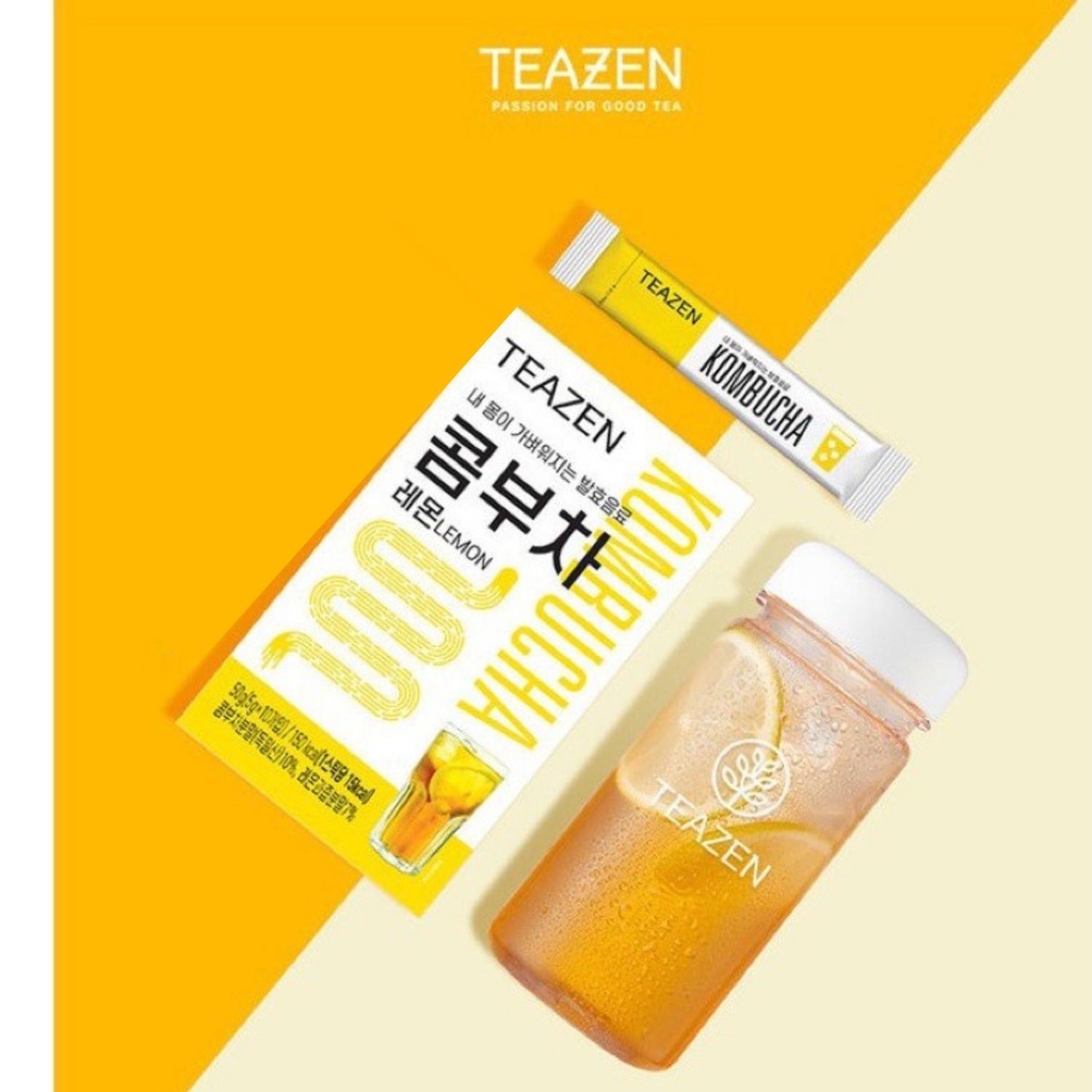 Trà Teazen Kombucha Lemon Hàn Quốc set 10 gói