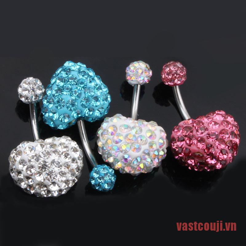 Khuyên RốN HìNh Tim ĐíNh Đá Xinh XắN