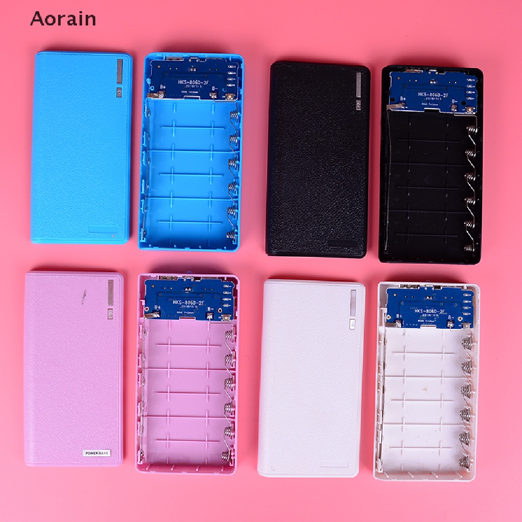 Pin Sạc Dự Phòng Tự Làm 6 Pin 18650 20000mAh Hai Cổng usb Cho Điện Thoại