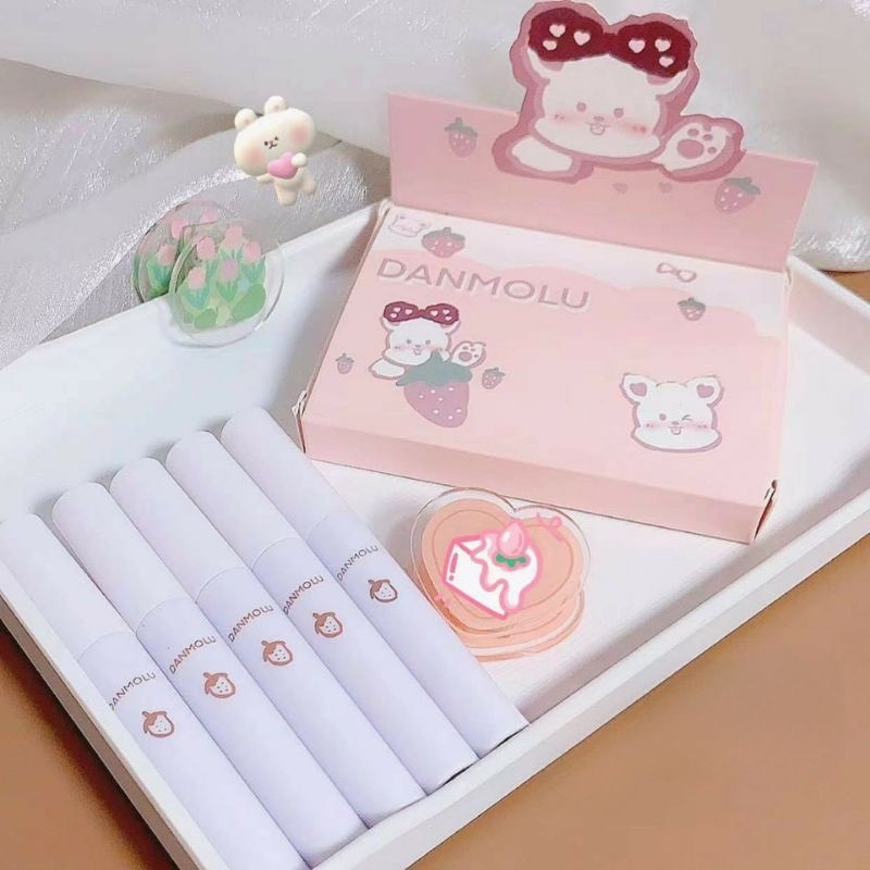 Bộ 5 Son Kem Lì Lâu Trôi Chống Dính Cốc Hình Điếu Thuốc Dễ Thương ZM0413ZOE