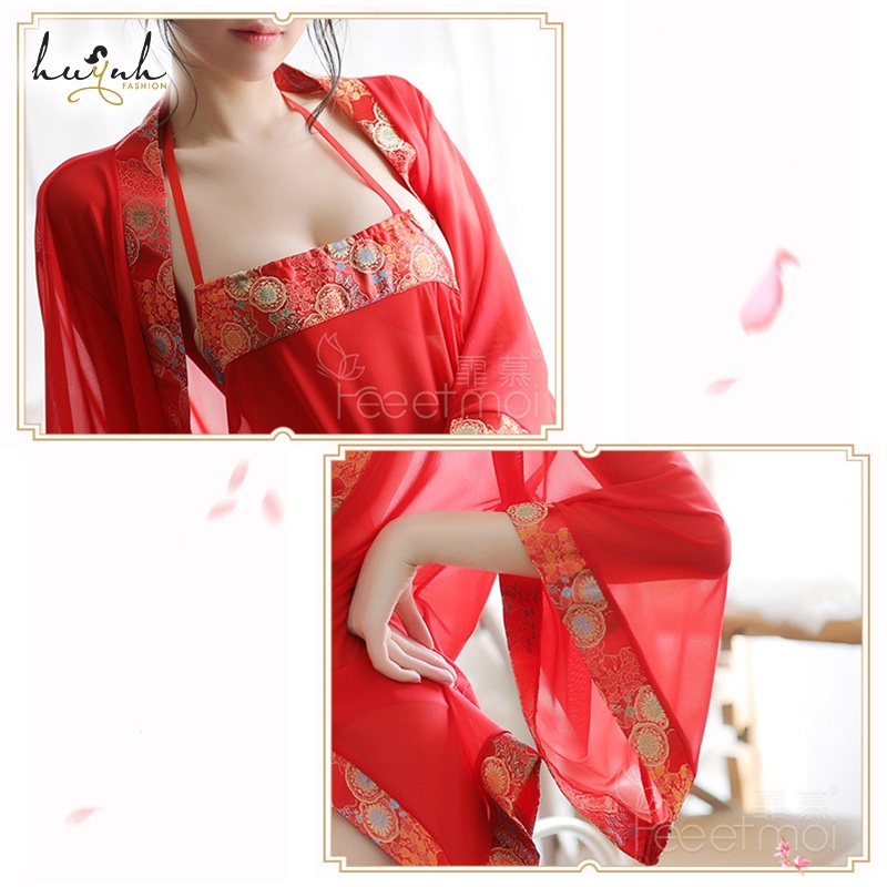 Bộ Áo Choàng Kèm Yếm Ngủ Cosplay Hóa Trang Cổ Trang Trung Hoa Quyến Rũ Sexy Chinese Hanfu - CO12