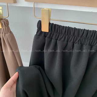 Chân váy xòe dạ vân chéo cạp chun