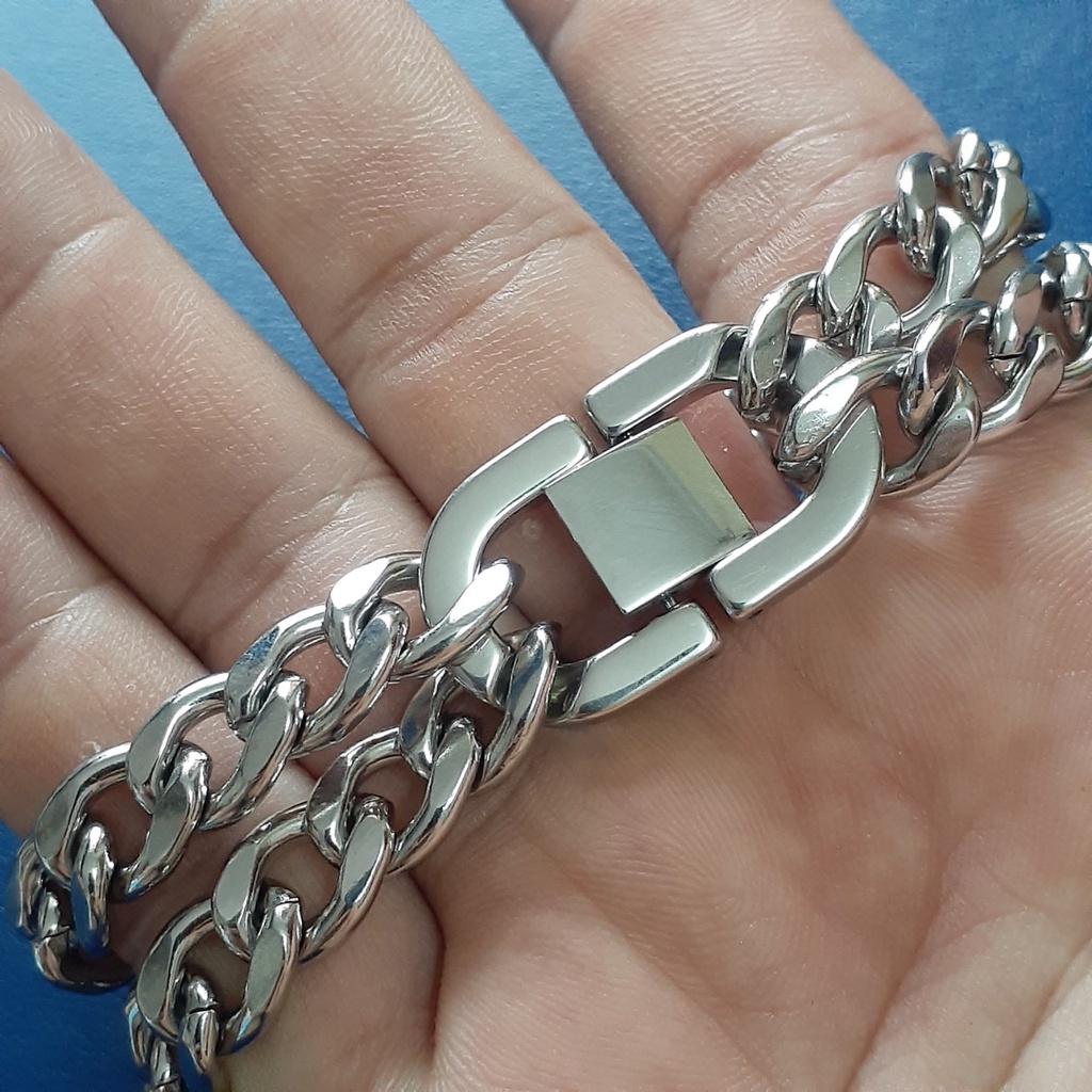 Lắc inox 2 sợi kiểu lặc đơn 10mm khóa bộ sáng đẹp, không đen, thể hiện đẳng cấp phái mạnh