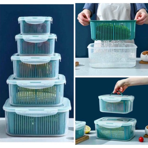 SET 5 Hộp Đựng Đồ, Thực Phẩm Bảo Quản Tủ Lạnh Đa Năng Có Nắp Đậy Cao Cấp