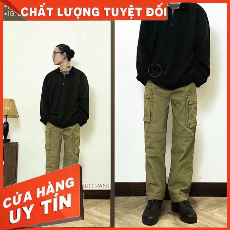 Quần Kaki Túi Hộp Nam Nữ Màu Sắc Retro - New - Chất Vải Dày Dặn Không Nhăn Không Xù - Hàng nhập khẩu