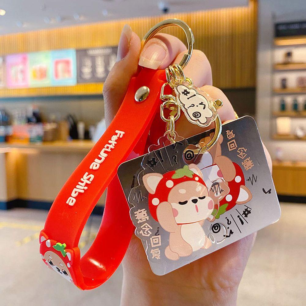 Móc Chìa Khóa Bằng Acrylic In Họa Tiết Hoạt Hình Chó Shiba Inu Dễ Thương