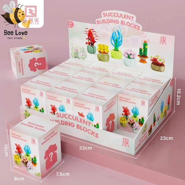 Bộ xếp hình lắp ghép Lego hoa Succulent trang trí tuyệt đẹp, đồ chơi lắp ráp hộp mù chậu cây  BL93 BeeLove