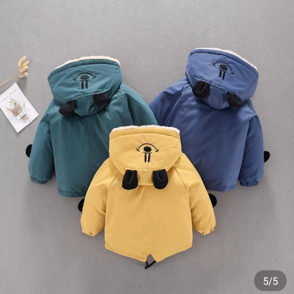 Áo Khoác Gấu Lót Lông Cực Ấm, Set áo phao Cho Bé Từ 10-25Kg BINBON KIDS