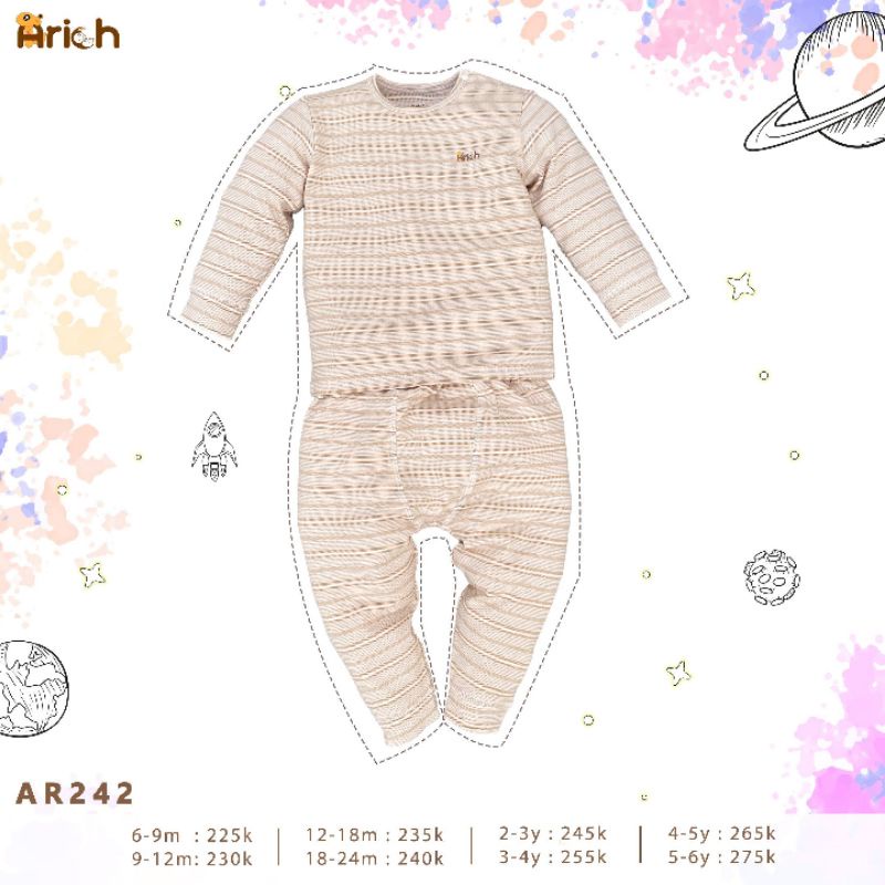 ARICH - Bộ dài tay sợi tre điều hòa cho bé 8-23kg