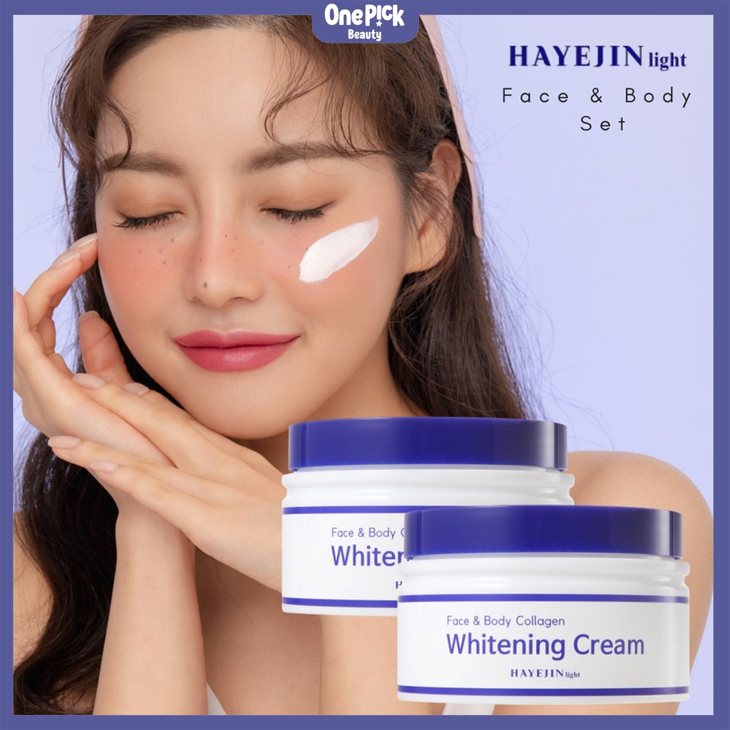 Kem dưỡng trắng da HAYEJIN chứa Collagen kết cấu mỏng nhẹ không gây bết dính cấp ẩm dùng cho mặt và toàn thân 200g