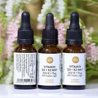 Vitamin D3 K2 MK7 Sunday Natural Đức 15µg 20ml Bổ Sung Cho Trẻ Từ Sơ Sinh Đến 4 Tuổi, D3K2 Tăng Hấp Thụ Canxi Chiều Cao