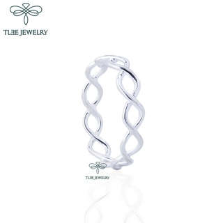 Nhẫn bạc unisex TLEE sóng đan chéo basic đơn giản TLEE JEWELRY A0103