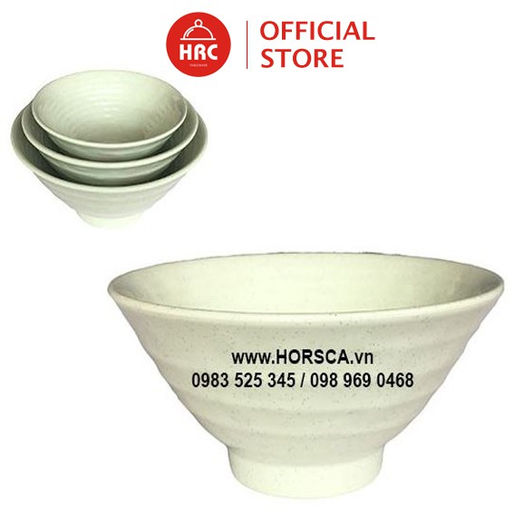 Tô ăn mì bún phở kiểu dáng Nhật Bản nhựa melamine cao cấp đủ size 3 màu hình tam giác có vân