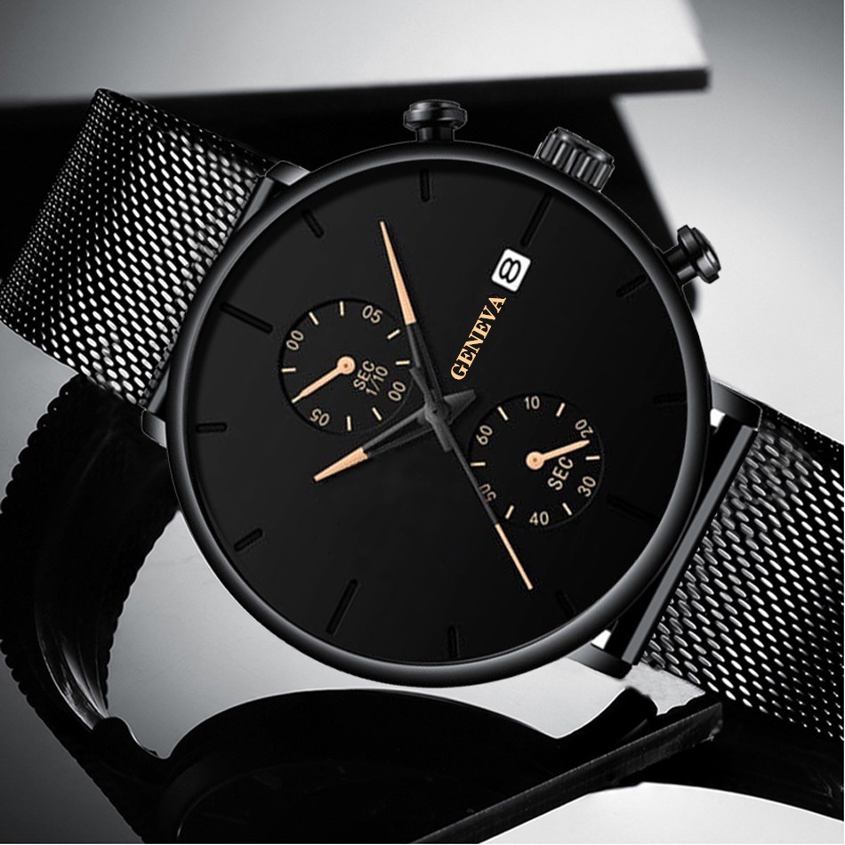 Đồng hồ nam đẹp chính hãng GENEVA đeo tay thời trang dây kim loại | BigBuy360 - bigbuy360.vn