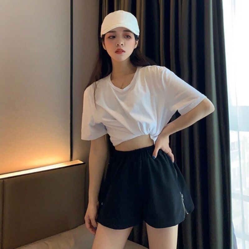 Quần đùi phối khoá kéo
