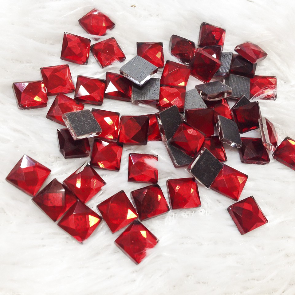 Đá vuông ủi áo dài váy đầm sticker xoàn nhiệt hong kong cao cấp nhiều màu size 8mm