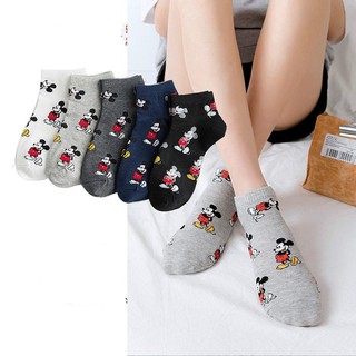 Tất/vớ cổ lửng/thấp gân cao qua mắt cá chân hoạt hình phong cách Hàn Quốc