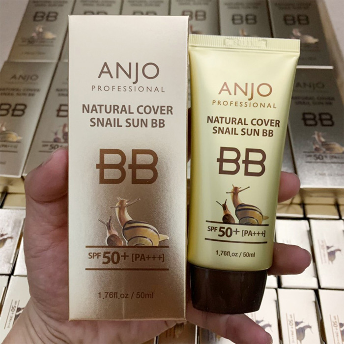 Kem Nền Chống Nắng Anjo Natural Cover Snail Sun BB SPF50+ PA+++ 50ml